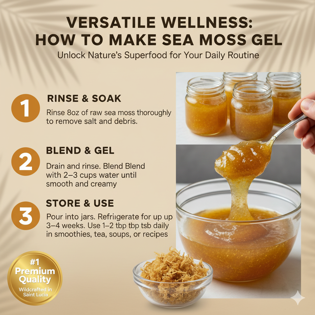 8oz Wildcrafted Raw St. Lucian Sea Moss